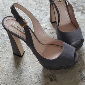 Miu Miu Grey Suede heels